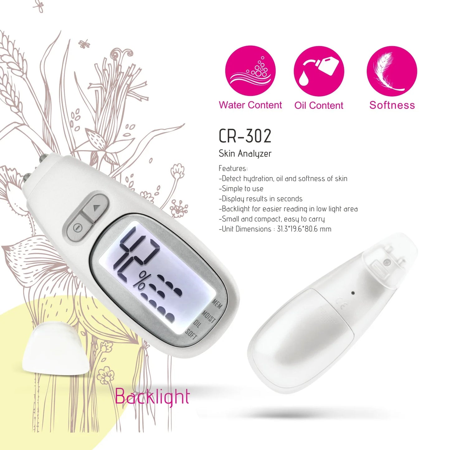 Portable 3-in-1 Digital Skin Analyzer