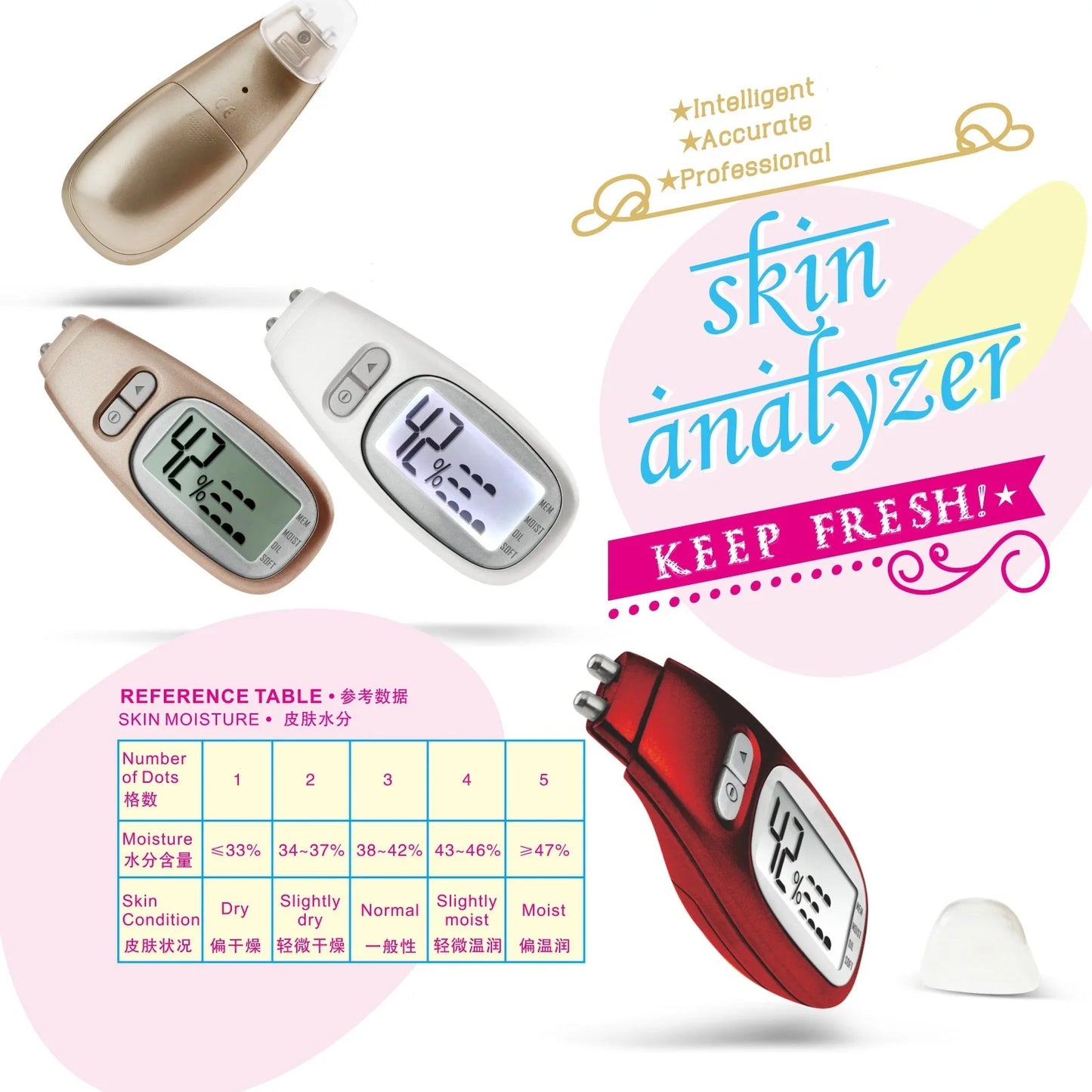 Portable 3-in-1 Digital Skin Analyzer